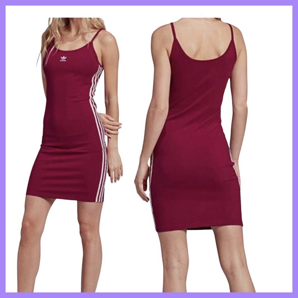 Adidas Originals “Power Berry” Spaghetti Strap Dress New